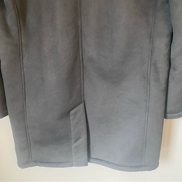 Zara Faux Suede Black Pea Coat - Picture 9 of 12